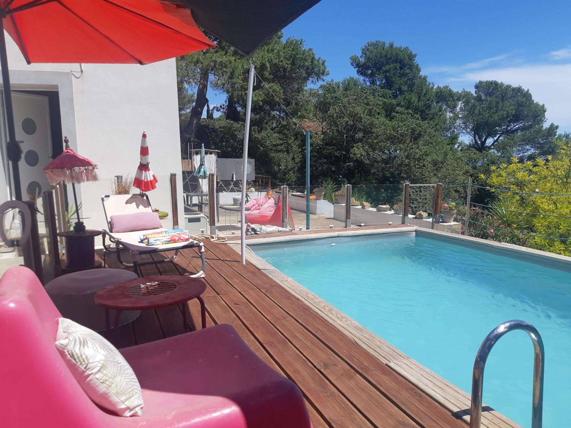 Haut De Villa Au Mont St Clair Vue Exceptionnelle Mer Et Foret Terrasses, Piscine, Petanque, Solarium Prives Sète Exterior foto